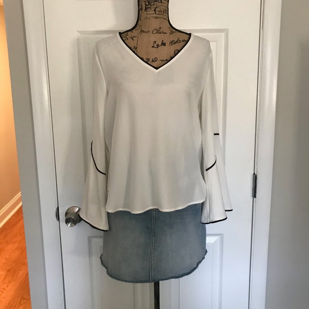 White Bell-Sleeve Top